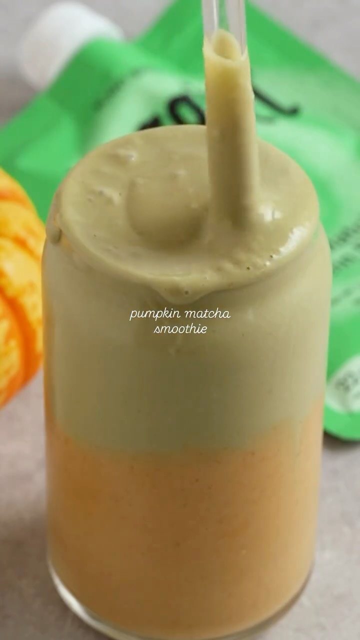 Pumpkin matcha smoothie with Real Matcha